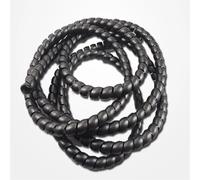 GRASAKY Bandes d'emballage en Spirale de 2 mètres, 8 mm à 16 mm, Gaine de Protection Flexible et Ignifuge en PVC, Tube de Gestion de câbles protéger Le Manchon(Noir,ID 16mm)