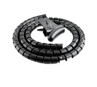 GRASAKY Enrouleur de câble spiralé de 1,5 mètre, for la Gestion des câbles et des Fils protéger Le Manchon(Noir,ID 16mm)