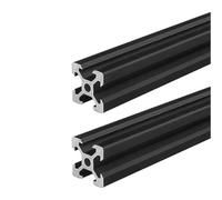 GRASAKY Lot de 2 profilés en aluminium 2020 en V for rails d'aquarium, pieds de table et de banc, support d'exposition Cadre(Noir,450mm long)