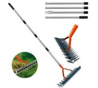 Graskam pour l'entretien des pelouses, 160 cm, multifonctionnel, sarcloir à main pour désherber et fertiliser.
