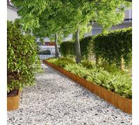 Grasrand - Séparateur de pelouse - Bandeau de bordure - Acier Corten - 10 pièces de 20 x 103 cm - Flexible