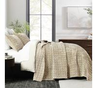 Grassix Couette en Velours pour très Grand lit - Parure de lit de Luxe Confortable et légère en Velours Doux, Couvre-lit géométrique avec 2 taies d'oreiller pour Toutes Les Saisons