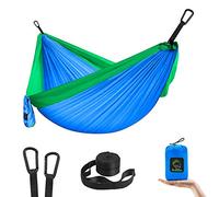 Grassman Hamac pour enfants - Petit hamacs de camping portable pour enfants - Équipement de camping pour intérieur et extérieur - Avec sangles d'arbre et mousquetons - Bleu