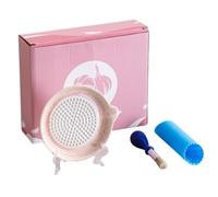 Grater en céramique 4 pièces manuel en céramique avec brosse | Râpe à oignon pour zeste de citron, gingembre, muscade, maison, restaurant, pique-nique, camping