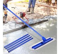 Grattoir à béton Bull Float 120 x 30 cm en acier inoxydable - Poignées réglables de 4 x 1,15 m - Outil professionnel pour la finition du ciment sur pavés, sols et dalles - Kit complet C