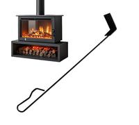 Grattoir à cendres avec long manche | Grattoir à cendres pour cheminée, four à pizza, poêle à bois, fumoirs, bouilloire, feu de camp, barbecue en plein air