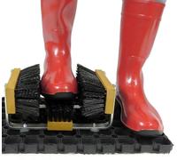 Grattoir à Chaussures extérieur avec Plateforme en Caoutchouc - Nettoyeur avec 3 brosses en Nylon, paillasson antidérapant sans Montage, idéal Jardin, Atelier, Chantier