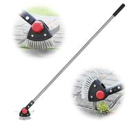 Grattoir à joints désherbeur - 3 en 1 avec brosse à mousse - Manche réglable 78-149 cm - Acier inoxydable - Lame pivotante à 150° - Pour allées et terrasses