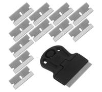 Grattoir à Lame de Rasoir pour Autocollants, Acier Inoxydable Noir | Lames Remplaçables, Retrait Précis, Usage Maison ou Salon, pour Mur et Plaque de Cuisson, Plastique