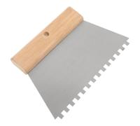 Grattoir à Mastic Denté pour Mur, Lame Large Acier Carbone | Finition Céramique Miroir, Manche Bois Antidérapant, pour Chantier et Maison, Enlève L’ancien Enduit