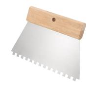 Grattoir à Peinture pour Ciment à Dents, Large Lame Inox | Poignée Ergonomique en Bois, Finition Miroir Céramique, pour Rénovation Murale et Usage Chantier