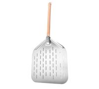 Grattoir à pizza en métal avec manche en bois, acier inoxydable pour four | Accessoire de cuisine pour four extérieur pour cuisine, pâtisserie, grill, maison, extérieur, pain