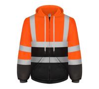 Graunton Sweatshirt Hi-vis Hoodie Noir Homme Adulte Sécurité Casual, hooded, long sleeve, solid color Taille 42