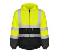 Graunton Sweatshirt Hi-vis Hoodie Noir Homme Adulte Sécurité Casual, hooded, long sleeve, solid color Taille 42