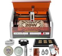 Graveur Laser, Woxcker L8 20W - Graveur Laser Fermé, système tout-en-un pré-monté avec support d'air, caméra et nid d'abeille, 40000 mm/min, pour bois, métal, acrylique, verre, acier inoxydable, etc.