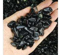 Gravier, cristaux, éclats de pierre naturelle, quartz, agate, minéraux énergétiques, spécimen de pierre roulée, décoration d'aquarium, artisanat - Obsidienne noire - 50 g