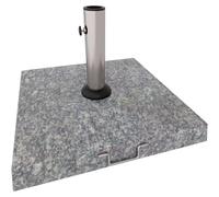 Gravita - Socle pour Parasol de Jardin Carré 45x45 cm 35 kg en Pierre avec Roulettes Gris