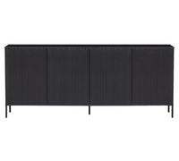 GRAVURE - Buffet en bois de pin noir L 200 Noir