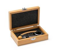GRAVURE CONCEPT Coffret Sommelier Personnalisable - TINTOS | Boite en Bambou et 3 Accessoires en INOX et Bambou - Haute qualité - Finition premium - Personnalisation sur mesure
