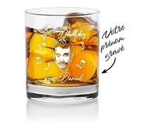 Gravure Events Verre à Whisky Johnny Hallyday Personnalisé avec Prénom Gravé - Cadeau pour Homme Papa Fête des Pères Saint Valentin Noël Anniversaire