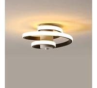 GRAWIT Plafonnier LED en métal Moderne 18W Dispositif de décoration d'intérieur de Lampe de Plafond de Conception en Spirale à Trois Anneaux pour Le Balcon d'entrée de Couloir (Color : Black, Size :