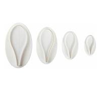 Graziano, Lot de 4 emporte-pièces éjection lys - 5 cm, 7 cm, 9 cm, 11 cm, pour décorations florales