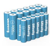 GRbatty Piles AA et Piles AAA Rechargeables NiMH, 3300mAh/1100mAh | 12 AA et 12 AAA, 1,2V, 1200 cycles, Longue durée Ultralife, Pour télécommandes, horloges murales, réveils, stations météo