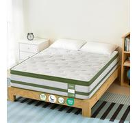 Grbsy Matelas Hybride 135x190 cm, 30 cm d’épaisseur H4 - 7 Zones Ressorts Ensachés & Mousse Mémoire, Soutien Ergonomique Mi-Ferme, Indépendance de Couchage, Certifié Oeko-TEX & CertiPUR-US