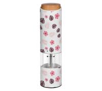 Grckit Moulin à poivre et sel électrique, à piles, grosseur réglable, lumière LED blanche, feuilles de palmier pastel