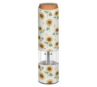 Grckit Moulin à poivre et sel électrique, à piles, grosseur réglable, lumière LED blanche, motif tournesol