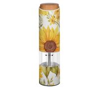 Grckit Moulin à poivre et sel électrique, à piles, grosseur réglable, lumière LED blanche, tournesol vintage
