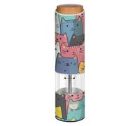 Grckit Moulin à poivre et sel électrique, fonctionne avec piles, grosseur réglable, lumière LED blanche, mignon chat coloré