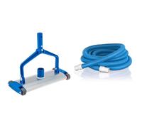 Gre 40022 - Nettoyeurs de Piscine en Aluminium pour piscines enterrées, Blanc & 40001Z-Tuyau à 2 extremités pour nettoyeurs de Piscine, Ø38 mm, 8 m, Bleu/Blanc
