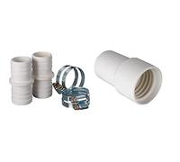 Gre AR509 - Kit de raccordement de Tuyau: 2 tuyaux et 4 Colliers de Serrage de 38 mm de diamètre & 40012 - Extremité pour Tuyau Flexible Flottant, Ø 38 mm