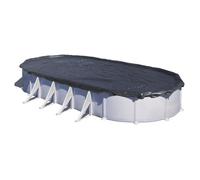 GRE - Bâche d'hivernage pour piscine tubulaire hors-sol ovale 7,30m x 3,75m - 120g/m² - Protège des feuilles et insectes