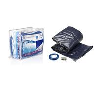 Gre CV450 - Bâche d'été pour Piscine Ronde de 450 à 460 cm de diamètre, Couleur Bleue & GBC GRE CIPR451 Bâche Hiver pour Piscine Ronde ø460, Noir, 120 g/m²