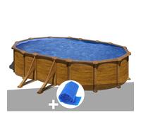 GRE Kit piscine acier aspect bois Gré Mauritius ovale