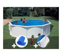 GRE Kit piscine acier Bora Bora ronde 4,80 x 1,22 m Blanc