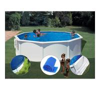 GRE Kit piscine acier Bora Bora ronde 4,80 x 1,22 m Blanc
