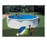 GRE Kit piscine acier Bora Bora ronde 4,80 x 1,22 m Blanc