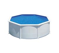 GRE - Kit Piscine hors sol acier ronde blanche Ø370 x 122 cm (Livrée avec filtre à sable et échelle)