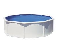 GRE - Kit Piscine hors sol acier ronde blanche Ø480 x 122 cm (Livrée avec filtre à sable et échelle)