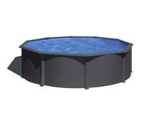 Piscine Gre acier ronde Anthracite - Ø 370 x H 122 cm (Filtre à sable)