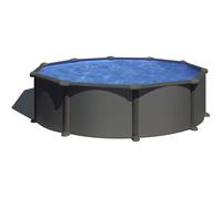 Piscine Gre acier ronde Anthracite - Ø 480 x 132 cm (Filtre à sable)