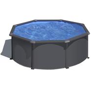 Piscine Gre acier ronde Anthracite - Ø 320 x H 122 cm (Filtre à sable)