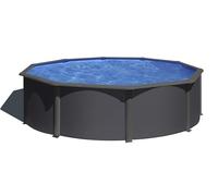 Piscine Gre acier ronde Anthracite - Ø 370 x H 122 cm (Filtre à sable)