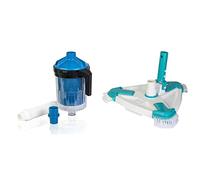 Gre PFAC17 - Pré-filtre pour Aspirateur de Piscine, 1.7L & 40016N - Nettoyeur de piscine rotatif manuel triangulaire Blanc