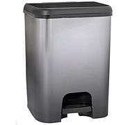 GREAT PLASTIC Poubelle à pédale Class 26 litres Noir métallisé, Plastique 26 L