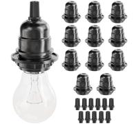 Douille E27 noire 12x - Douille E27 noire 250 V 60 W - Douille E27 en plastique