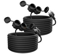 greate 2X Rallonge Electrique 20m avec 2 Prises - Rallonge Electrique exterieure Étanche IP44 3500W